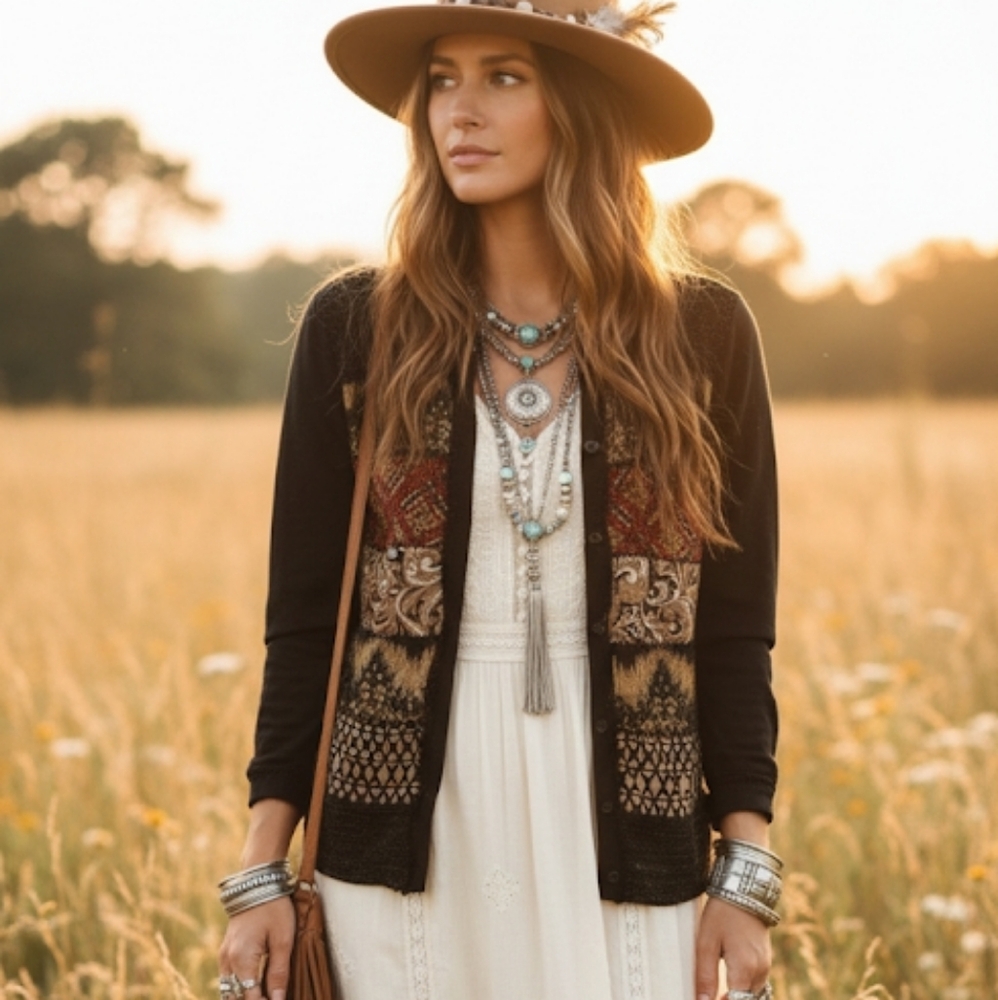 RIANI mixed print sequin cardigan size 6